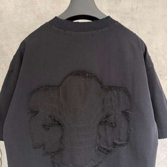 重磅340克双纱面料 整衣洗水两遍 前后幅刺绣 四边磨破挑破