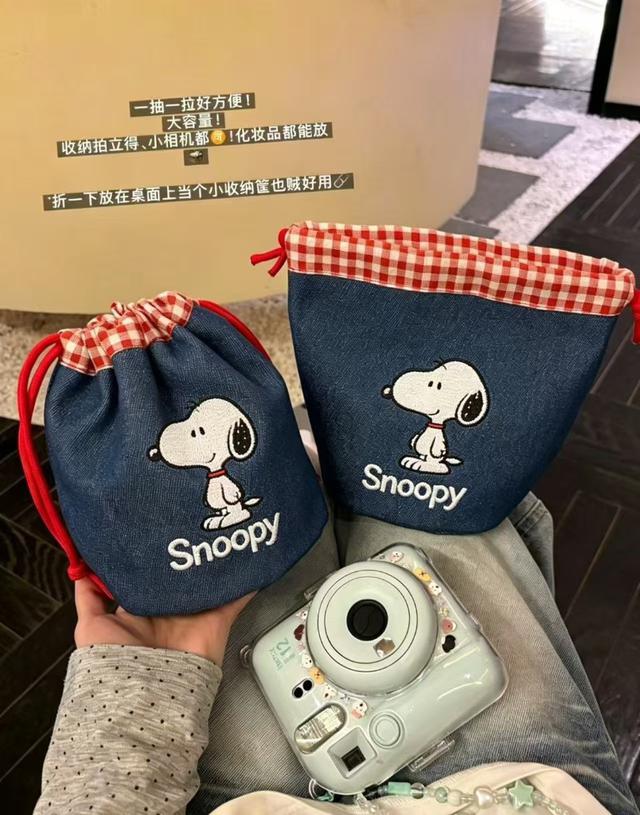 【預購商品】【0619結單】【批發】可愛卡通紅格紋抽繩收納袋2入 260617-40