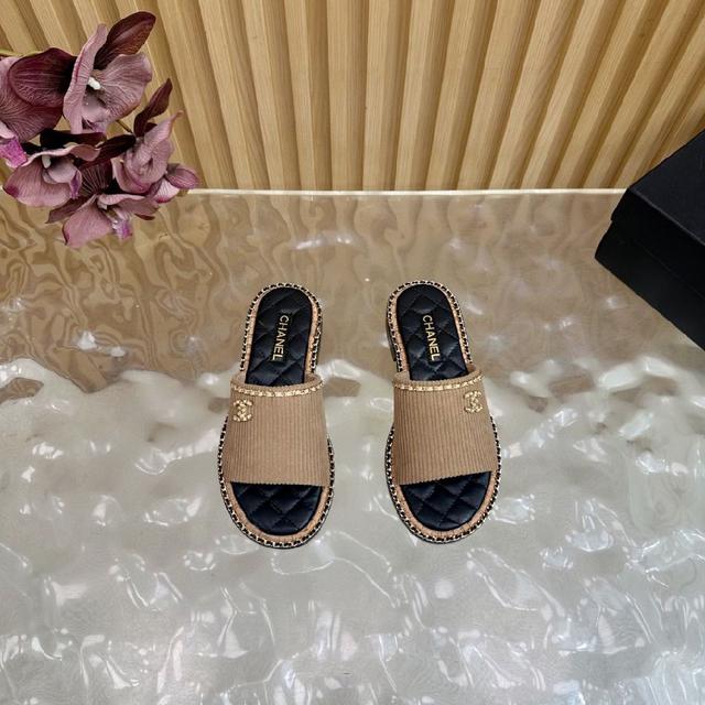 链条系列单品🖤CHANEL🖤香奈儿25K春夏新品 链条双C凉鞋拖鞋/凉鞋
