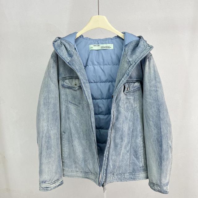 CH克罗心24SS最新款男士连帽牛仔羽绒服 十字架外套。