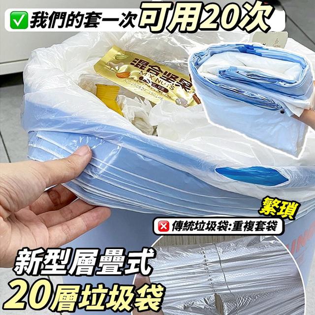 【預購商品】【0412結單】【批發】新型層疊式 20層垃圾袋2入 260409-07