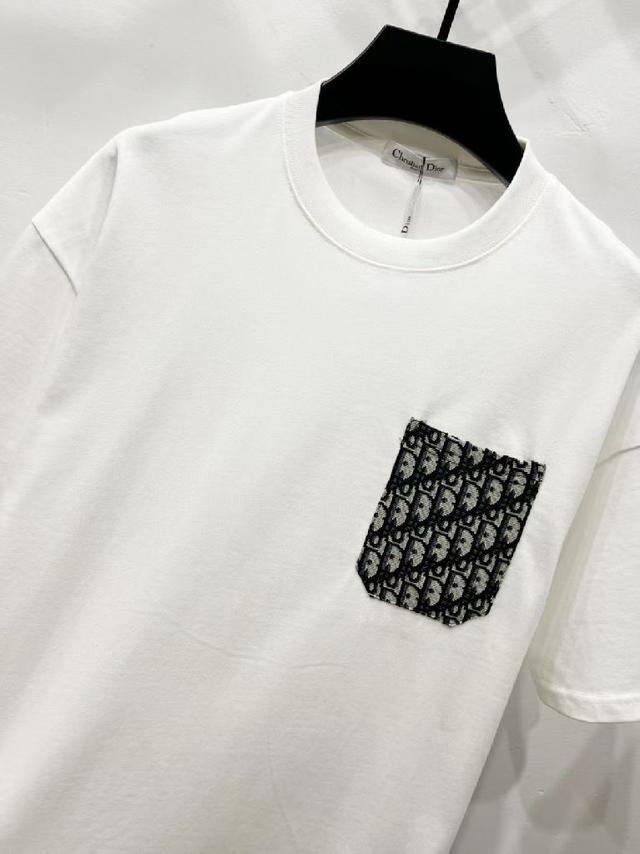 芬迪 2025款高级刺绣拉链口袋贴饰短袖圆领T恤