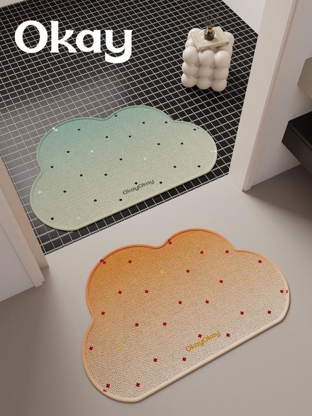 韓系簡約薩麗麻日落碎星吸水地墊(預購)