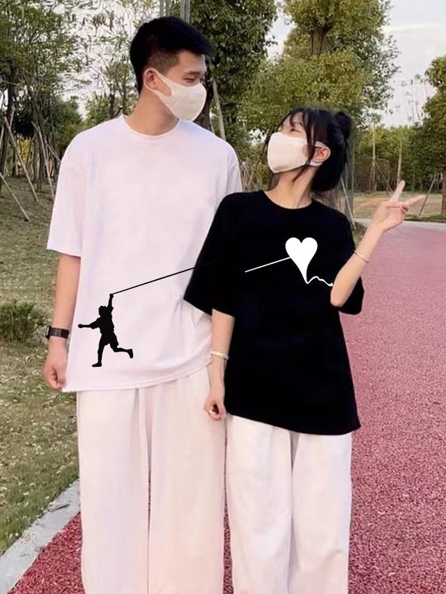 純棉黑白風箏情侶裝
