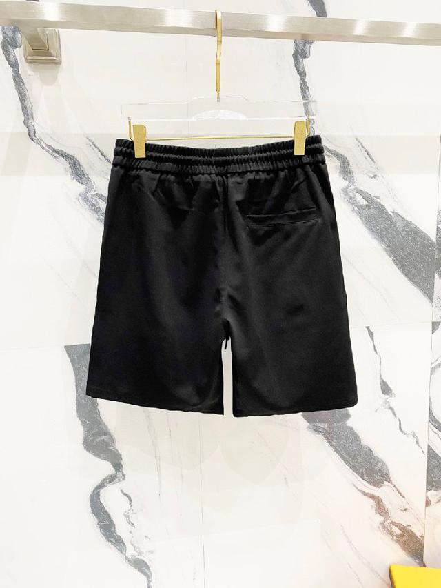 定制提花面料短裤 经典GG字母LOGO满印织带拼接