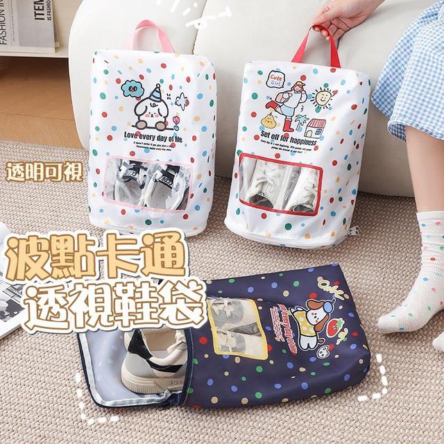 【預購商品】【0904結單】【批發】波點卡通透視鞋袋 250902-07