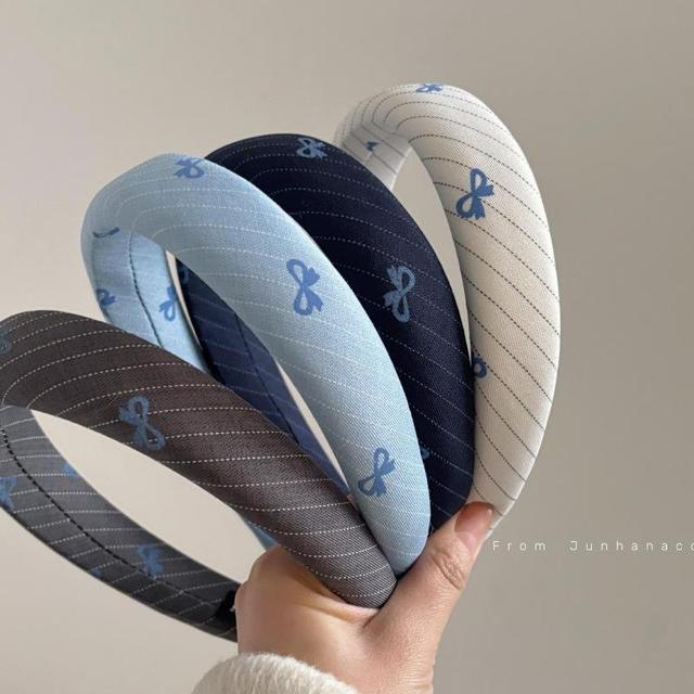 ins清新藍色氣質百搭寬邊髮箍(預購)