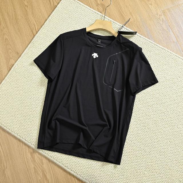 DESCENTE迪桑特RUNNING跑步运动健身男士速干短袖针织衫T恤