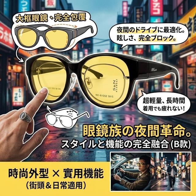 外銷日本爆款-行車必備-雨天/夜間/夜視增亮駕駛專用套鏡#06/23