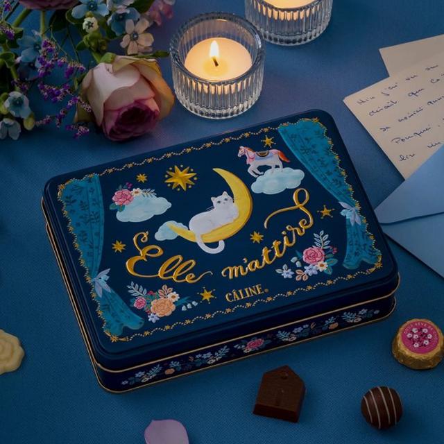 日本MOROZOFF摩洛索夫 CALINE花卉貓咪包裝巧克力禮盒 15入#01/14