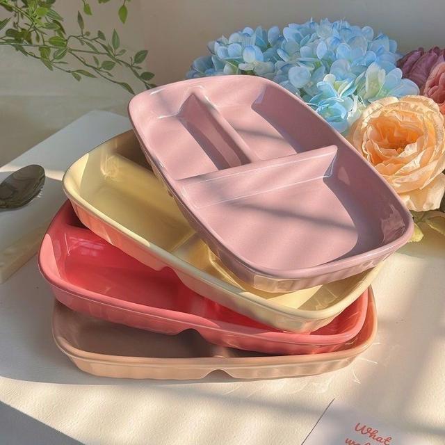 多巴胺四色 三格一人食分格餐盤