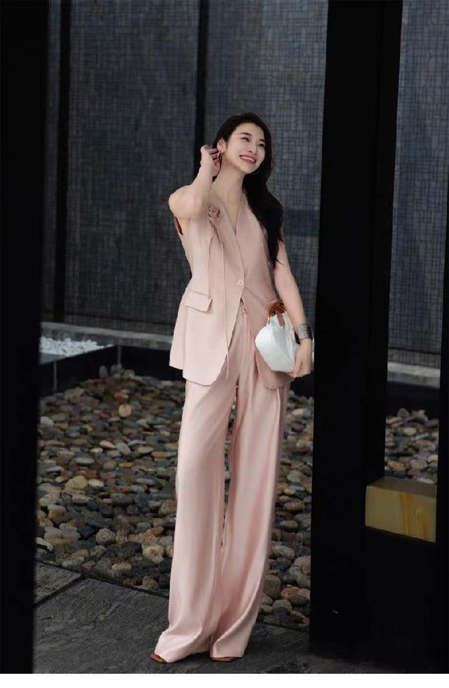 高级中式飞袖立领中长上衣+松紧短裤套装 整体印花装饰 衣