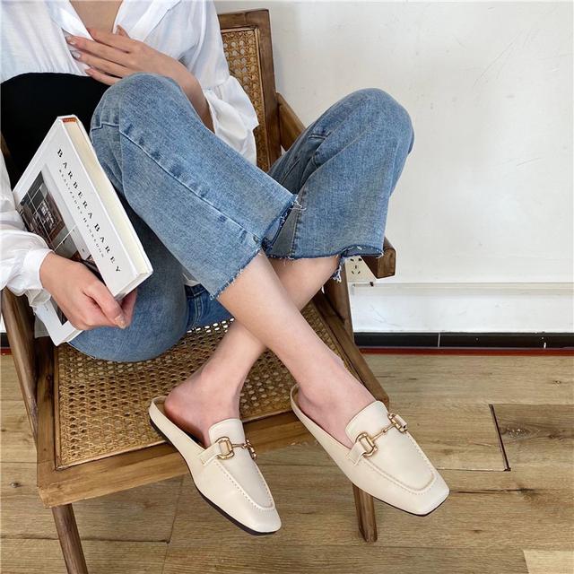 【現貨5.06IBV】2021韓國東大門新款百搭包頭平底軟底穆勒鞋<6/4限時優惠>