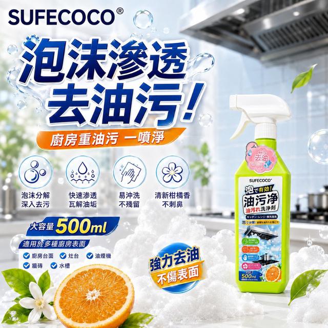 【預購商品】【0630結單】【批發】日式廚房重油污清潔劑(2瓶+1個噴頭) 260628-16