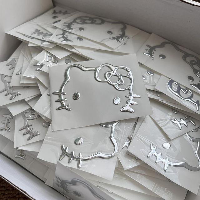 〔預購〕0427結單 泰國 Sanrio Kitty 3D立體銀邊貼 ITG339