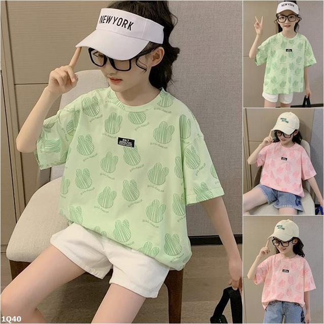 【預購】【0611結單】【批發】夏季童裝-卡通印花短袖T恤 1Q40
