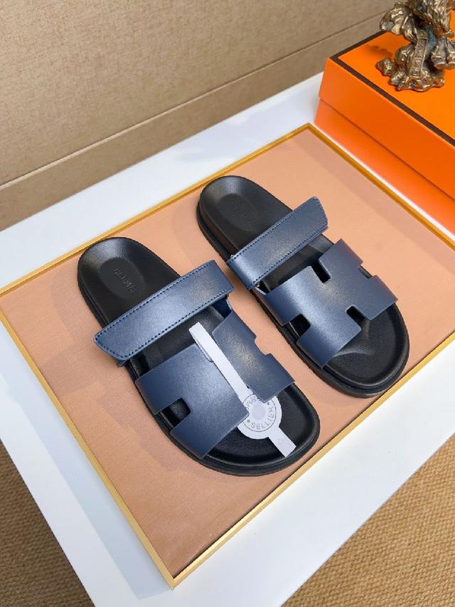 H家 Chypre爱马仕二舅凉鞋[转圈]情侣款上新 小牛皮机能风凉鞋