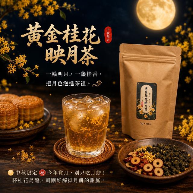 預購 清爽解膩神隊友 黃金桂花映月茶5g*20入 -8/18下午3點收單