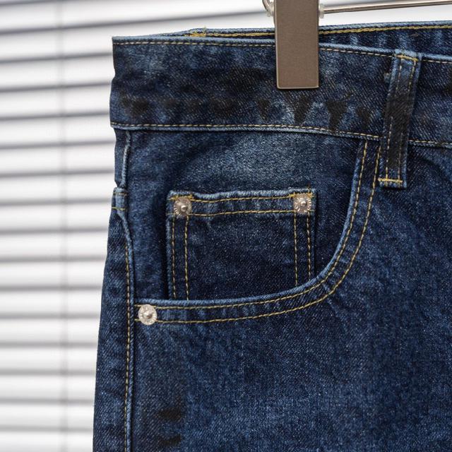 路易威登LV手绘涂鸦牛仔长裤