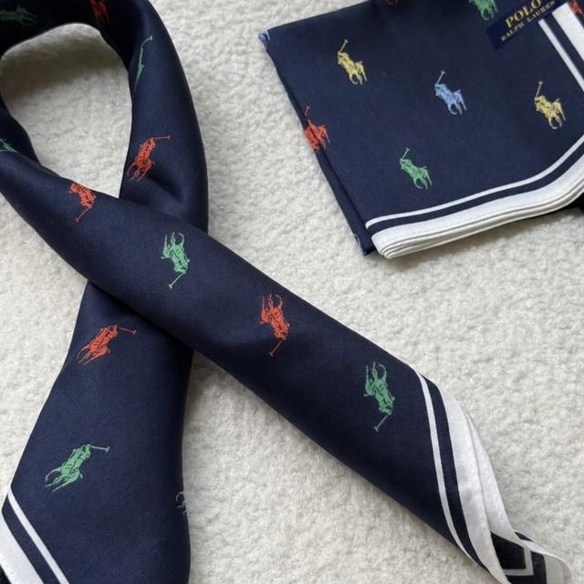 🔥快閃🔥RALPH LAUREN POLO 刺繡標誌經典方巾#08/31