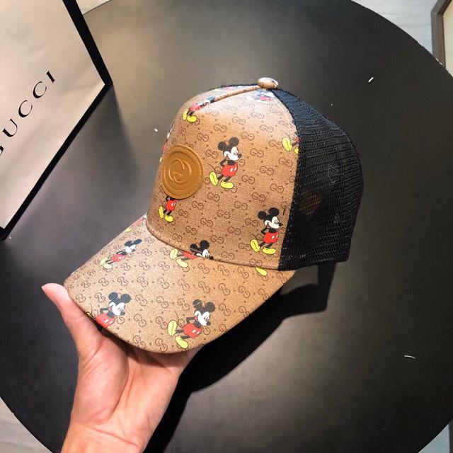 【GUCCI古奇】2020新款米奇棒球帽，细节做工都很精致，大牌出街，新款