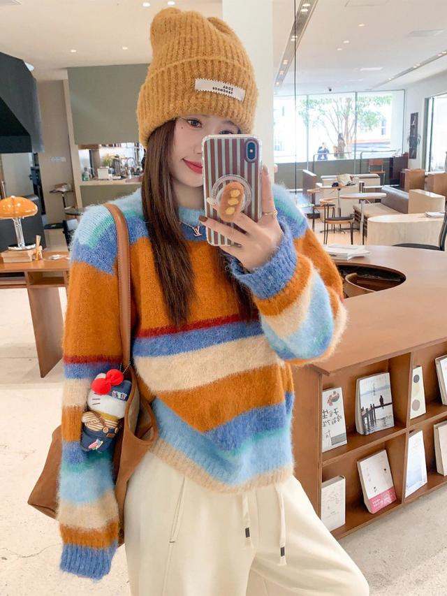 【預購商品】【1202結單】【批發】彩虹色 條紋軟糯毛衣 251128-10