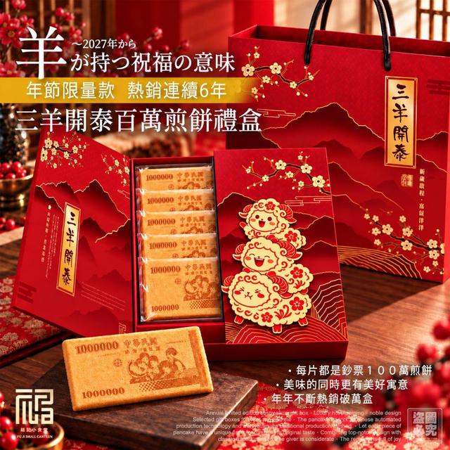 預購 福記小食堂－三羊開泰百萬煎餅禮盒-10/28號中午12點結單