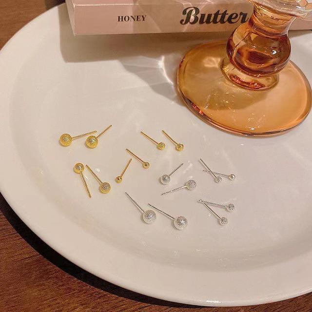 🌹NovaAmi🌹小圓球光面磨砂豆豆耳環