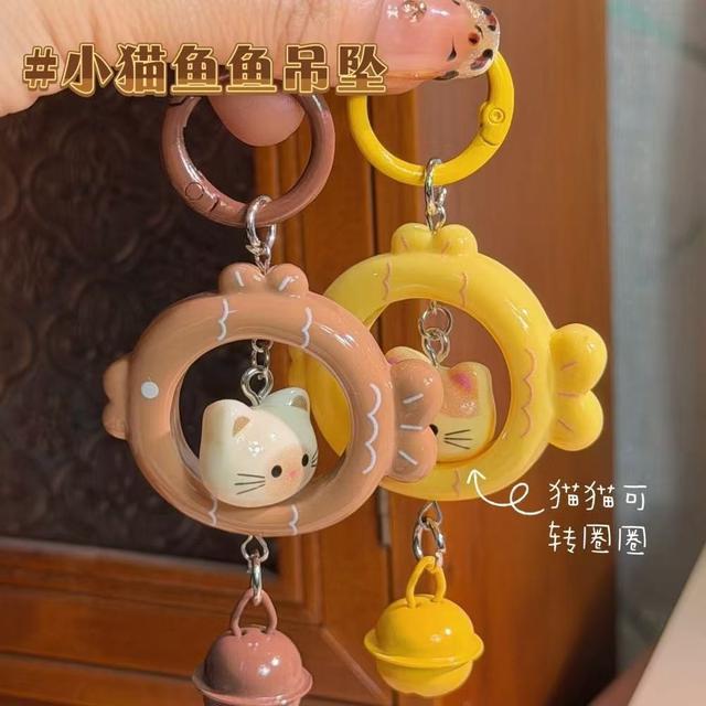 ins貓貓小魚立體鈴鐺閨蜜鑰匙圈(預購)