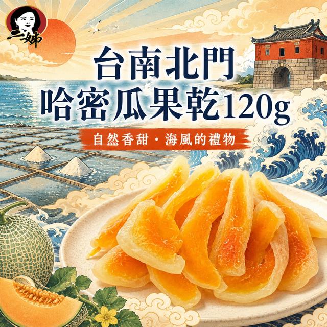 預購 二姊嚴選 台南北門哈密瓜果乾120g -7/28下午3點收單