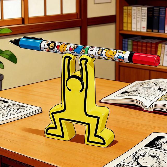 創意設計抽象人形舉重筆架(預購)