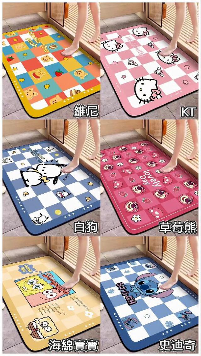 G3321-卡通硅藻泥吸水防滑速乾地墊