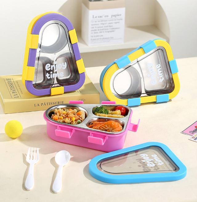 預購 三分格盛裝不鏽鋼元氣餐盒【3色可選、缺色隨機】-4/28下午3點收單