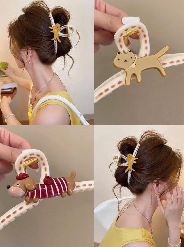 H685-韓國可愛動物大號13cm抓夾鯊魚夾(一組3個)