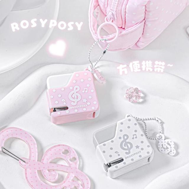 Rosy Posy柔設波點音符系列迷你小方糖訂書機(預購)