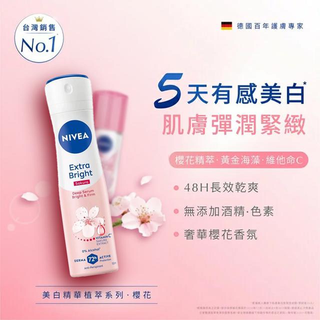 🌸妮維雅止汗爽身噴霧 美白精華植萃(櫻花)150ml-12/2下午三點收單