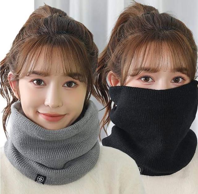 B452-買一送一加絨加厚保暖圍巾圍脖