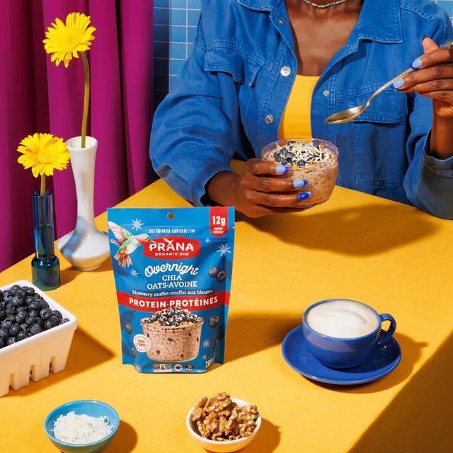 🇨🇦 PRANA🔥🔥 有機奇亞籽高蛋白隔夜燕麥（藍莓鬆餅）大包780g#05/04