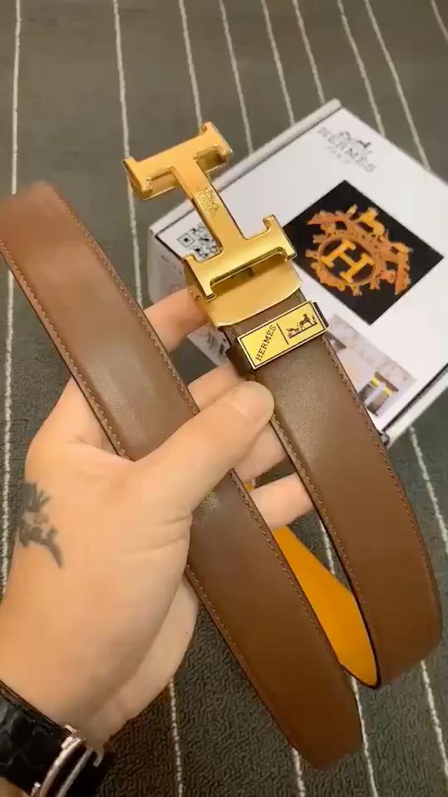 爱马仕.Hermes自动扣系列，头层牛皮