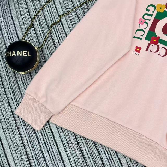 25年早秋系列 Guc*新款双G logo字母印花圆领卫衣