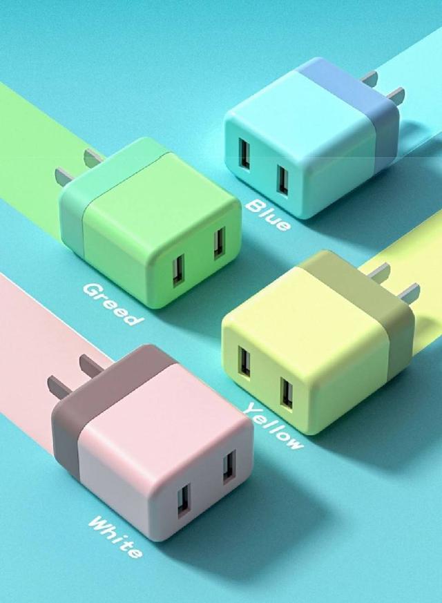 【預購】馬卡龍雙色5V2A雙USB快充豆腐頭/充電頭