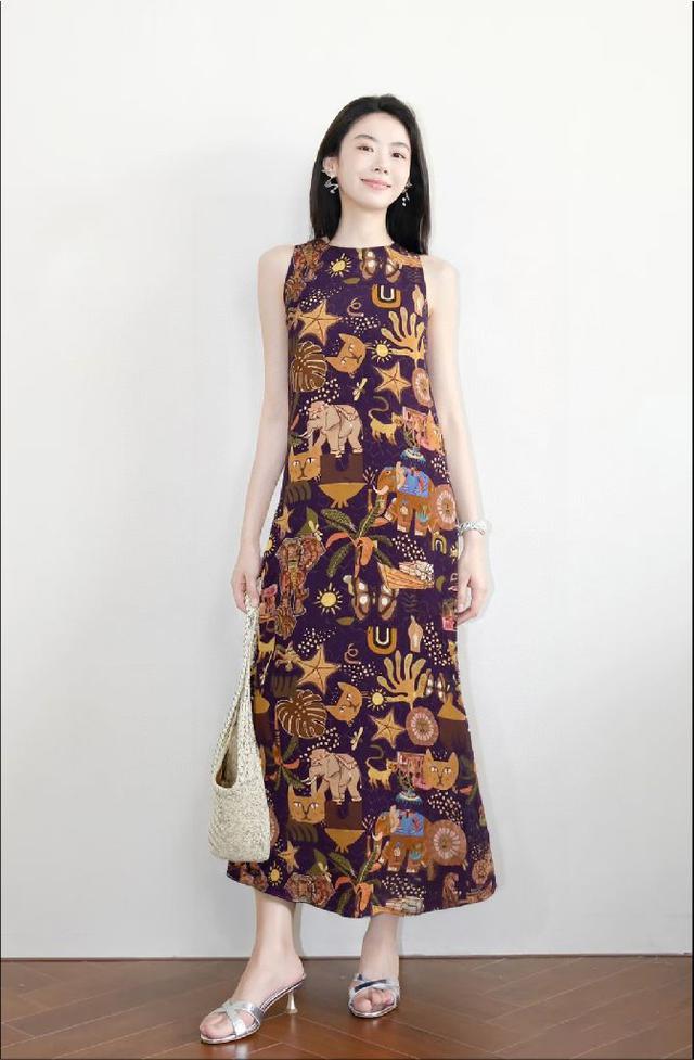 天然空调纯亚麻显瘦连衣裙 无袖设计藏肉又透气 自带松弛感 宽