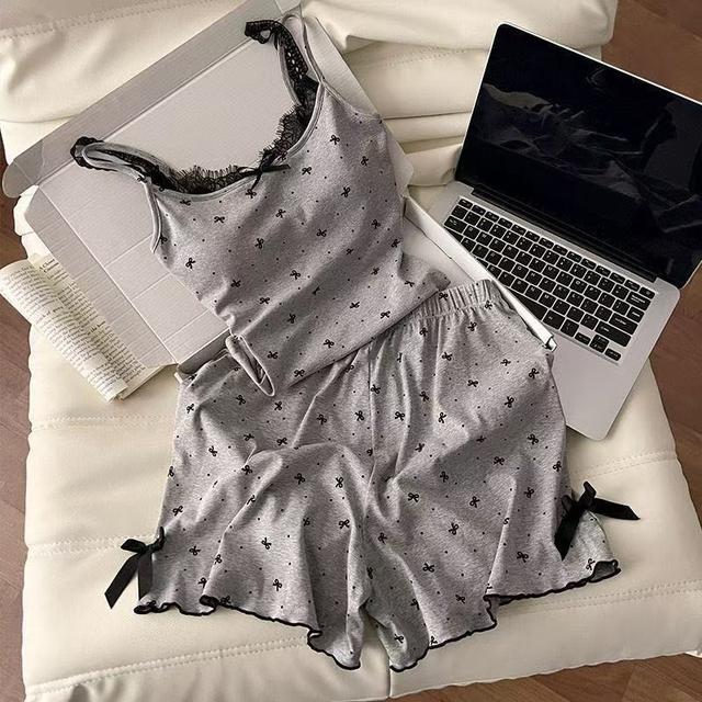 G00483蕾絲花邊背心家居服套裝