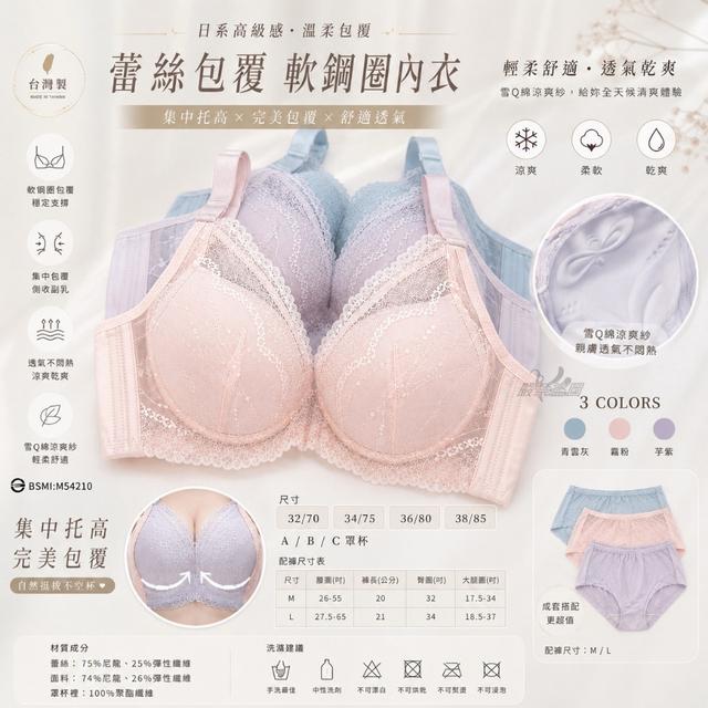 台灣製 ✨軟鋼圈雪Q綿涼爽紗內衣(SF003)【內褲下單區】-6/17號中午12點結單