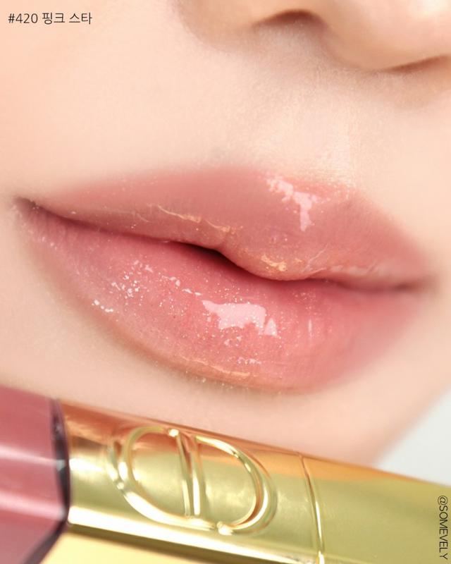 DIOR迪奧全新款持色雙效閃亮唇釉3ml+2.5ml-420金緻玫塊#01/18