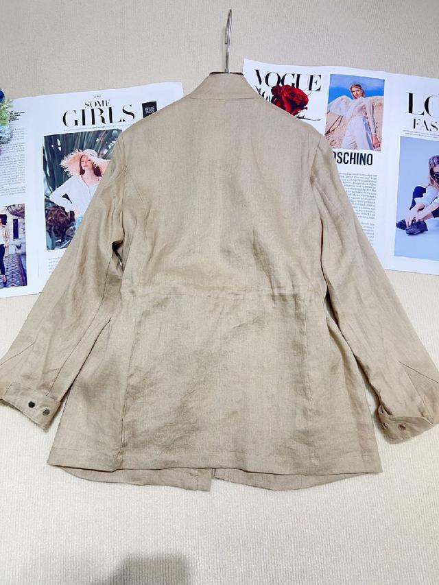 高定轻奢！100%亚麻！南油高定新款LP女装 亚麻立领可调节收腰抽