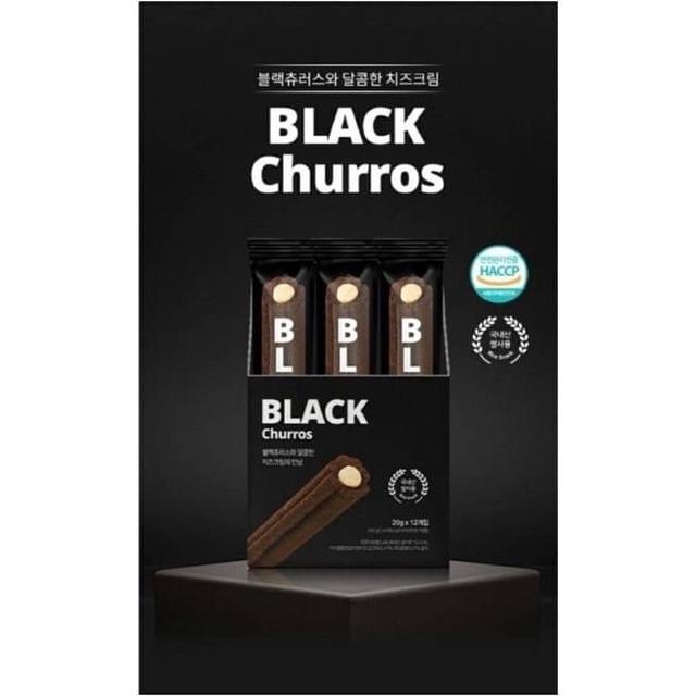 韓國BLACK Churros黑色吉拿棒 巧克力奶油吉拿棒(12入/盒)