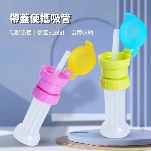 預購 帶蓋便攜吸管(顏色隨機)【一組3入】-5/13號中午12點結單