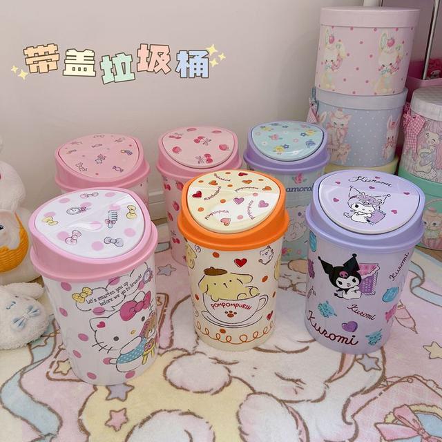 ins可愛三麗鷗卡通翻蓋垃圾桶(預購)