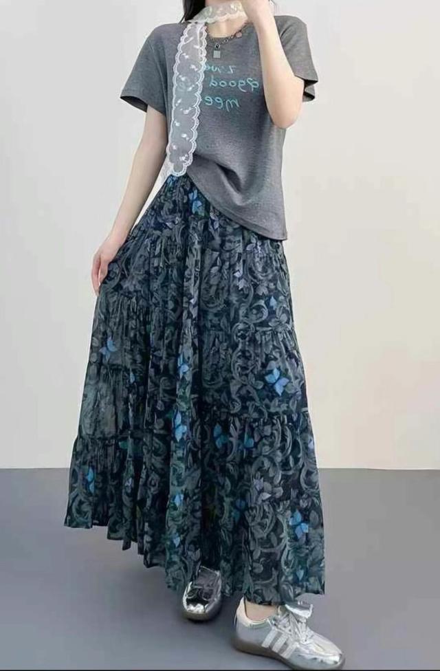 【預購商品】【0531結單】【批發】正韓復古印花長裙052607【正韓服飾】